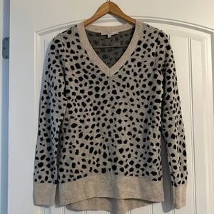 LOFT Leopard Print Viscose Wool Sweater Small NEW